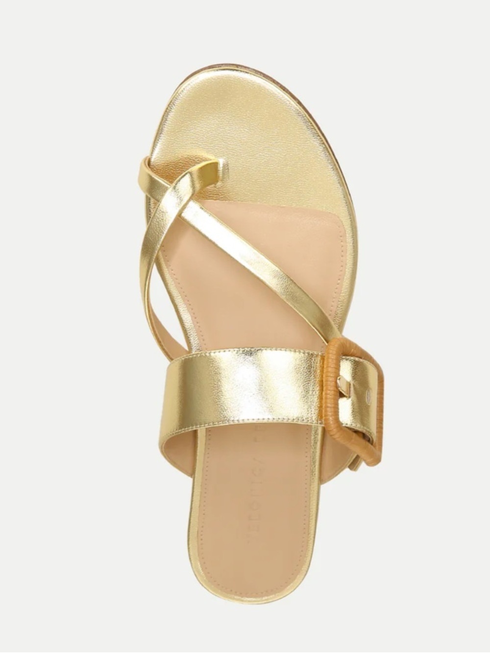 Veronica Beard Salva Metallic Gold Crisscross Sandal Size 10